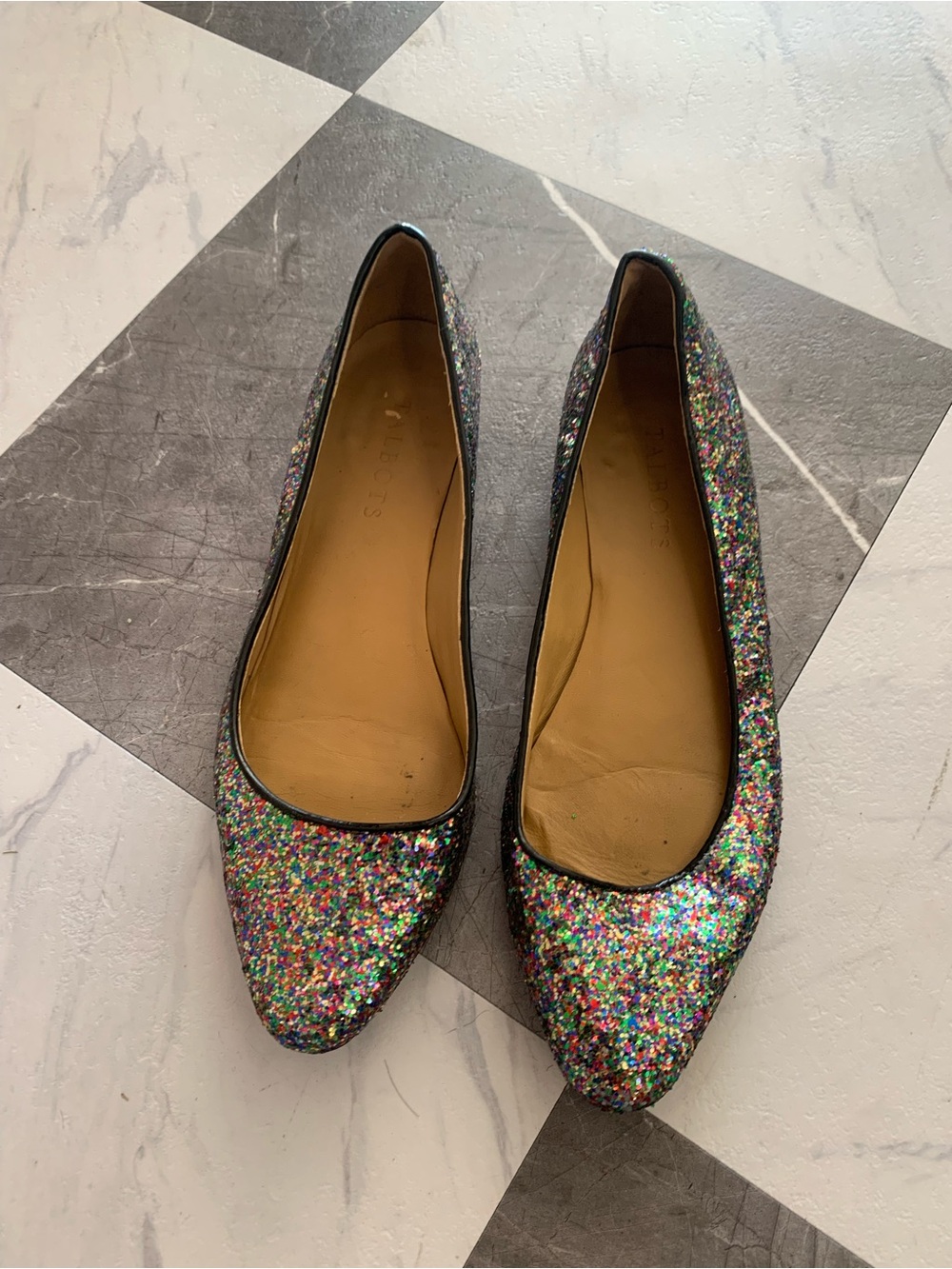 Talbots Multicolor Glitter Pointed-Toe Flats